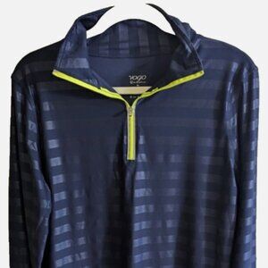 Vogo Womens Size XL Long Sleeve Athletic Shirt with Thumbholes Partial Zip Front